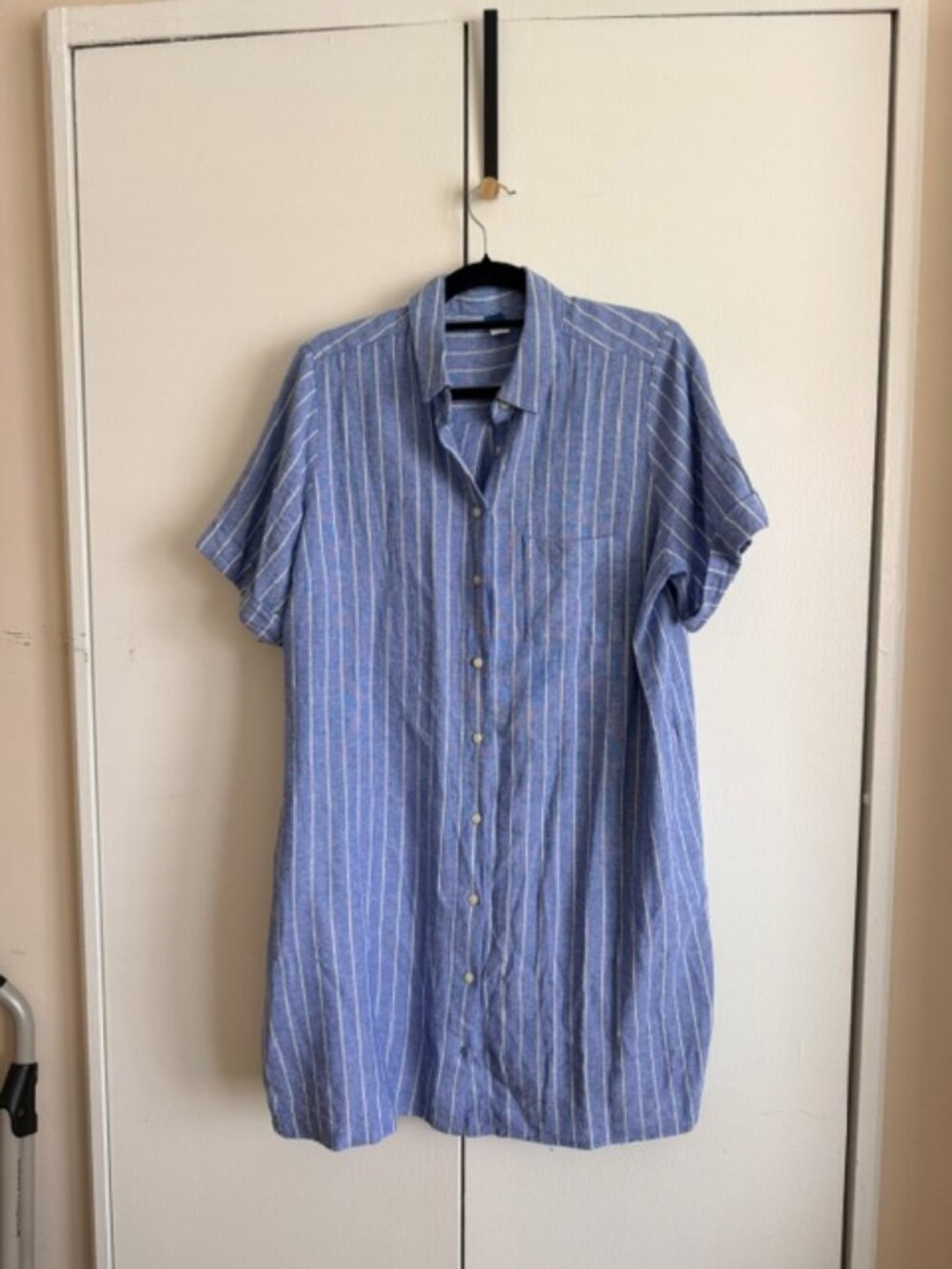Old Navy Blue & White Striped Shirt Dress with Pockets | Size Large
